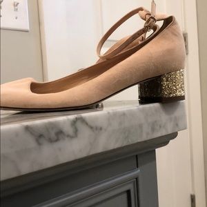 J. Crew glitter heel Mary Janes
